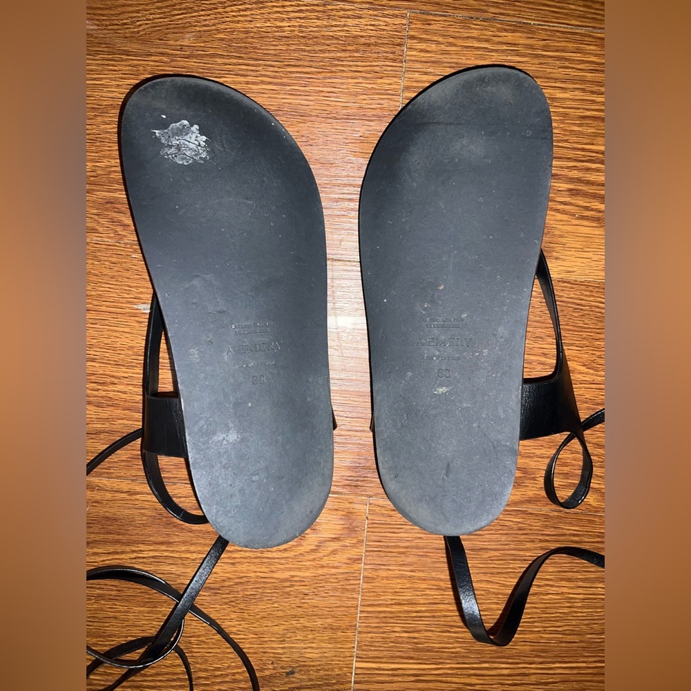 A. Emery Shel Sandals in Black Leather - Picture 5 of 5
